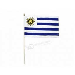 Cheap stock 10*15 cm 4*6 inches Uruguay hand held flag