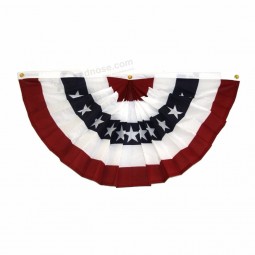 USA American Patriotic Pleated Independence Day Bunting 3'x6' Nylon Fan