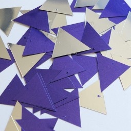 Sequin Pennant 30mm Purple Silver Metallic Couture Paillettes. Made in China.