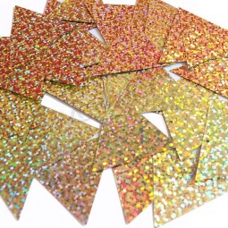 Sequin Pennant 40mm Gold Hologram Glitter Sparkle Metallic. Made in China