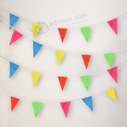 Customized printing triangle stripe string pennant bunting flag for wedding