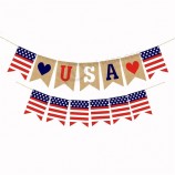 Independence Day USA Stars and Stripes Flag and Decorative Banner for Patriotic Events