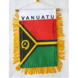 Polyester Vanuatu National car hanging mirror flag