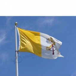 Yellow and white outdoor polyester fabric vatican flag flag
