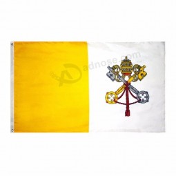 Wholesale Stock 3x5ft screen printed 100% woven polyester Vatican City Papal Flag