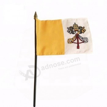 Vatican San Marino Malta hand flags with sticker