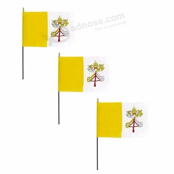 Custom 14*21cm polyester Vatican City Flag hand held flag