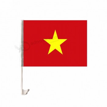 プロモーション最高の印刷ポリエステル生地ベトナム車の窓旗