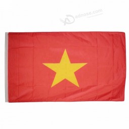 2つのアイレットを備えた最高品質の3 * 5FTポリエステルベトナム国旗