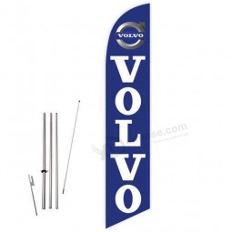 Cobb Promo Volvo (Blue) Feather Flag with Complete 15ft Pole kit and Ground Spike
