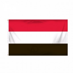 Promotion Yemen stripe flag 100% polyester lower price silk screen print 68D national flag