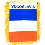 Small mini car window rearview mirror Yugoslavia flag