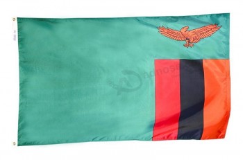 ザンビアの旗3x5 ft。ナイロンソーラーガードNyl-Glo 100％