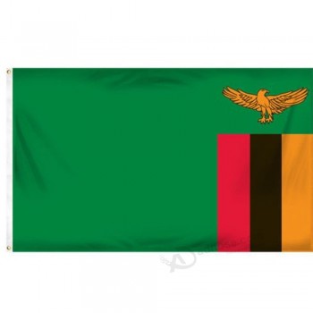 주문 디자인 3x5ft 국가 잠비아 깃발 튼튼한 폴리 에스테