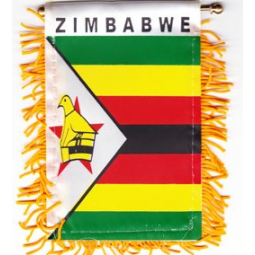 polyester nationale auto opknoping vlag van zimbabwe spiegel