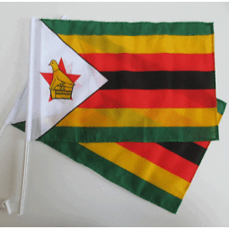 Double sided polyester Zimbabwe national car flag