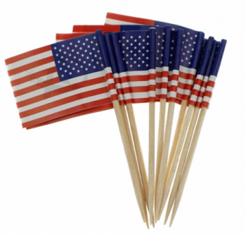 Decoration sandwich picks wooden flag toothpicks