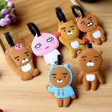 Women Men Luggage Tag Silicone Cartoon Cute Bear Suitcase Tags Name Address Holder Baggage Boarding Tags Label