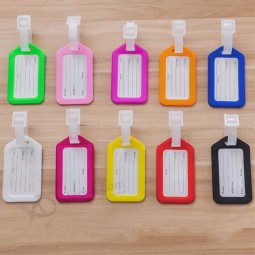 Classic Plastic Luggage Tag Travel Suitcase Baggage Travel Bag Mixproof Boarding Tag Address Label Name ID Tags 6 Colors Holder