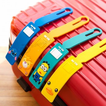 vrouwen Mannen cartoon schattige bagage Tag reisaccessoires draagbare koffer Tag siliconen naam ID adreshouder etiketten siliconen