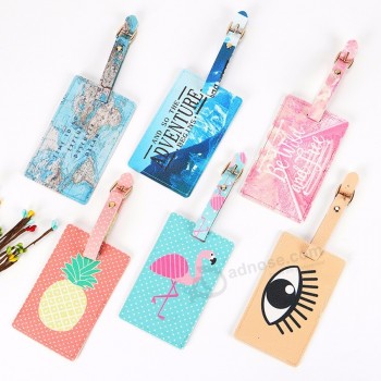 Luggage Bags Accessories Cute PU Leather Funky Travel Luggage Label Straps Suitcase Luggage Tags