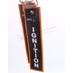 Customized Fabric Woven Key Chain for Zipper Pull with Eyelet