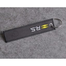 Promotion Cloth Fabric Woven Keyring with Logo