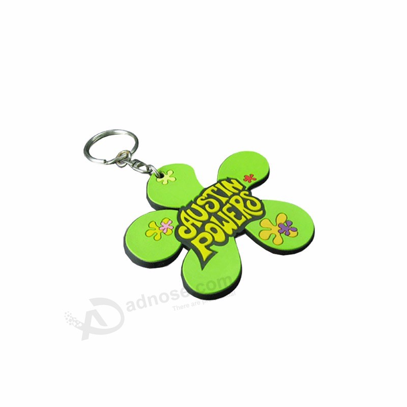 Promotional Gift M Shaped 3D Soft PVC Rubber Keychain