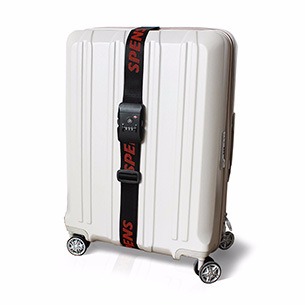 Custom logo Safety adjustable Polyester luggage Belt with Plastic Hook