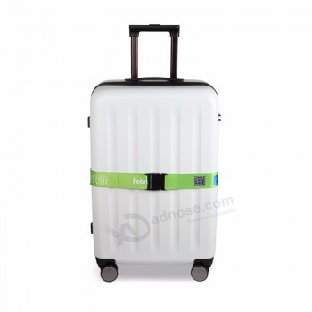 Eco-vriendelijke polyester custom logo bagageriem met afgescheiden gesp