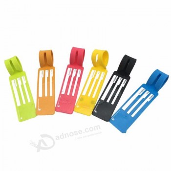 custom Pvc travel rubber luggage tags with plastic strap