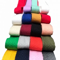 100% Cotton Ribbon Herringbone colour webbing strap For Garment
