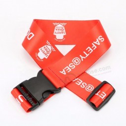 Hot selling polyester customized logo luggage accessories plastic safe buckle luggage strap