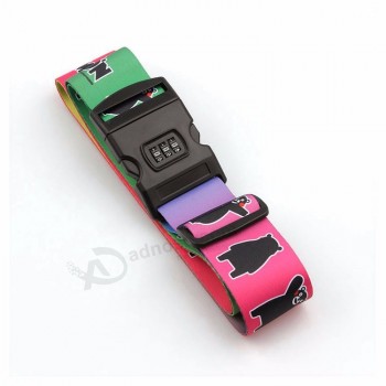 Personalized luggage belt with digital lock for security suitcase