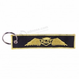 5 PCS/LOT Angel Pilot Key Chain Embroidery Pilot Key Chain Ring Aviation Gift Key Tag Label Chaveiros Atacado Keychain Jewelry