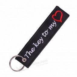 Keychain The Key to My Heart Key Chain Ring for Motorcycle Gifts Fashion Jewelry Key Tag Embroidery Car Bijoux Keychain
