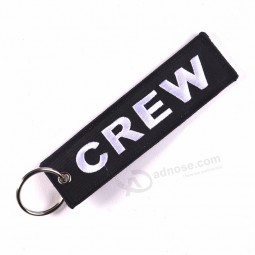 Fashion Crew KeyChain for Company Promotion Gifts Embroidery Crew Keychain Crew baggage tag OEM keychain keyring llavero Jewelry