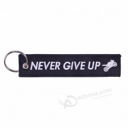 Fashion Keychain for Motorcycle and Cars OEM ATV Car Key Ring Chains Keychains Embroidery Never Give Up Motor Key Chain llaveros
