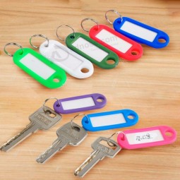 Colorful Plastic Keychain Fobs Language ID Tags Labels Key Rings