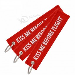 Custom Kiss Me Before Flight Key Chain Label
