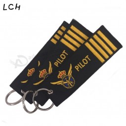 High quality custom design keychain woven Luggage Tag Label