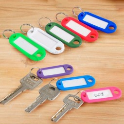 Colorful Plastic Key Fobs Language ID Tags Labels Key Rings wholesale