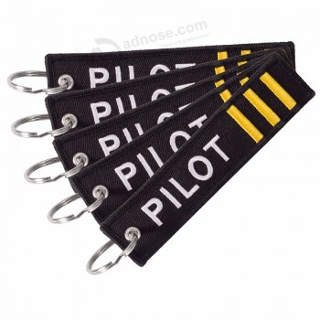 Wholesale Embroidery Co-Pilot Key Chain for Luggage Tag