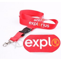 Red polyester silk screen Lanyards Wholesale