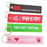 Embroidery Branded Name Logo Custom Fabric Patch Keychains For motorcycle