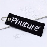 Twill Promotion Embroidery Custom Woven Textile Logo Print Keychain