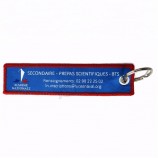 Fashion design custom embroidered keychain custom fabric key tag keychain