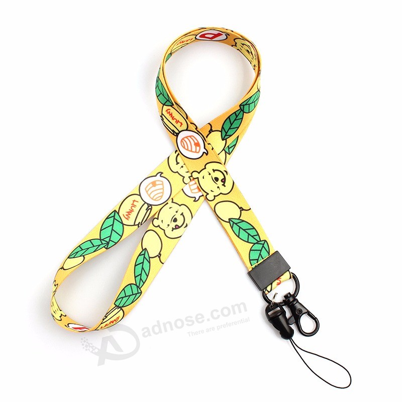 Sublimation Logo Custom Lanyard with Metal Hook for Company