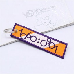 Motorcycle Car Scooter Fabric Luggage Tag Embroidered Keychain Keyrings