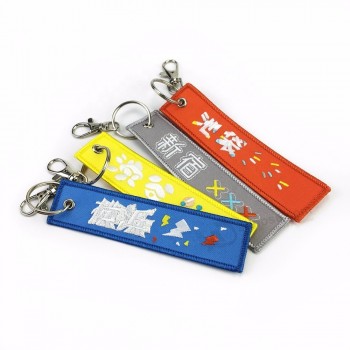 Car Logo Embroidered Keychain Fabric Motorcycle Keyring